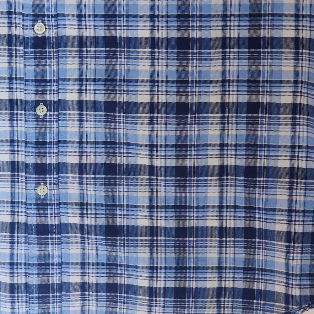 Ralph Lauren Men's 100% Cotton Blue Plaid Short Sleeve Button Down Shirt Size XL - Picture 6 of 14
